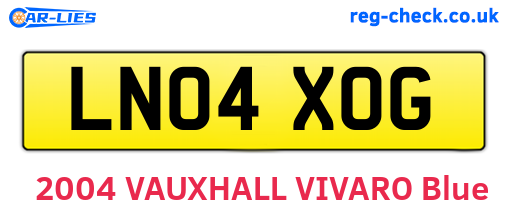 LN04XOG are the vehicle registration plates.