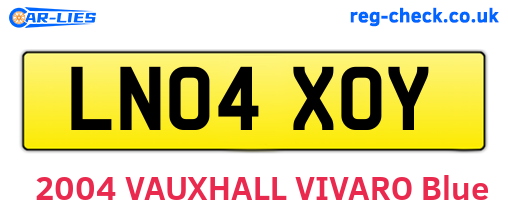 LN04XOY are the vehicle registration plates.