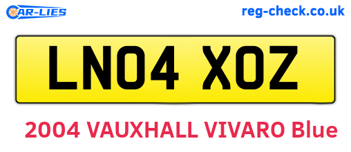 LN04XOZ are the vehicle registration plates.