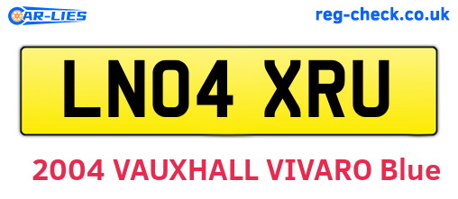 LN04XRU are the vehicle registration plates.