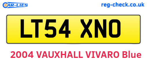 LT54XNO are the vehicle registration plates.