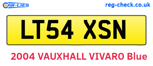 LT54XSN are the vehicle registration plates.