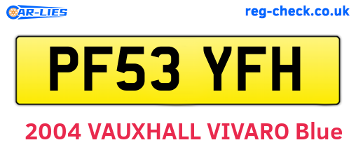 PF53YFH are the vehicle registration plates.