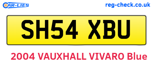 SH54XBU are the vehicle registration plates.