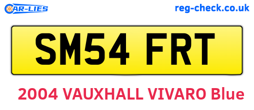 SM54FRT are the vehicle registration plates.