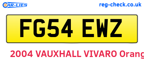 FG54EWZ are the vehicle registration plates.