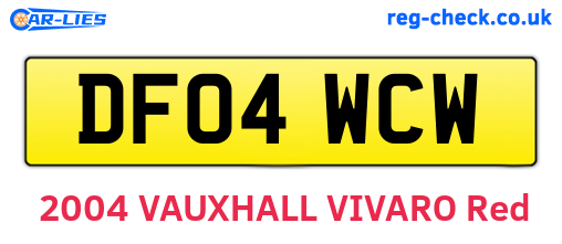 DF04WCW are the vehicle registration plates.