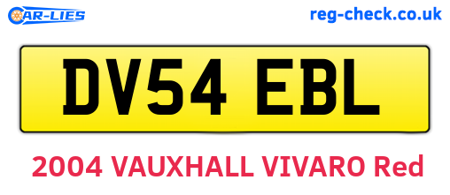 DV54EBL are the vehicle registration plates.
