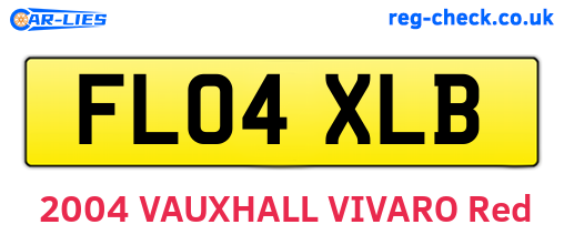 FL04XLB are the vehicle registration plates.