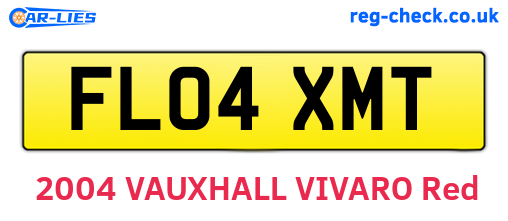 FL04XMT are the vehicle registration plates.