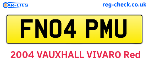 FN04PMU are the vehicle registration plates.