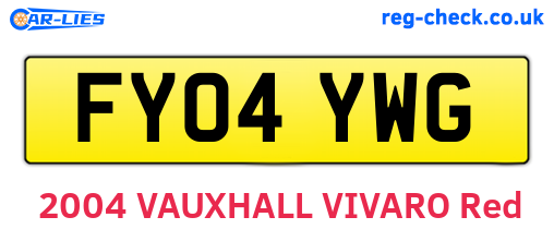 FY04YWG are the vehicle registration plates.