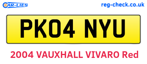 PK04NYU are the vehicle registration plates.