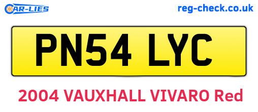 PN54LYC are the vehicle registration plates.