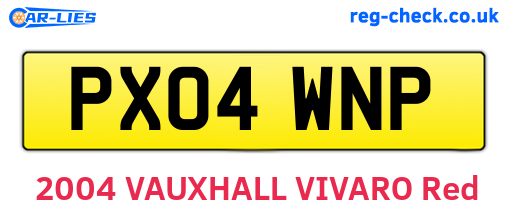 PX04WNP are the vehicle registration plates.