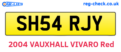 SH54RJY are the vehicle registration plates.