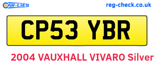 CP53YBR are the vehicle registration plates.