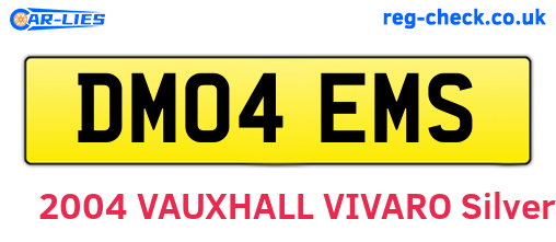 DM04EMS are the vehicle registration plates.