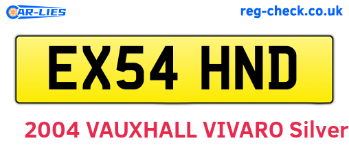 EX54HND are the vehicle registration plates.