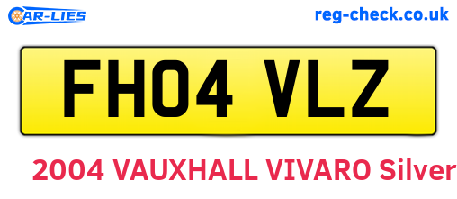 FH04VLZ are the vehicle registration plates.