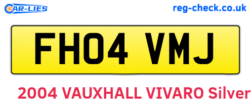 FH04VMJ are the vehicle registration plates.