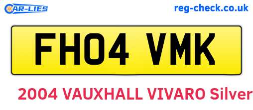 FH04VMK are the vehicle registration plates.