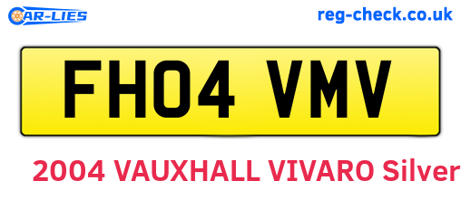 FH04VMV are the vehicle registration plates.