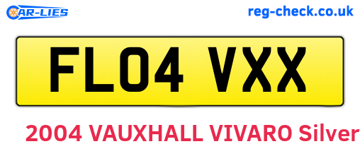 FL04VXX are the vehicle registration plates.
