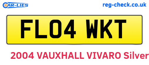 FL04WKT are the vehicle registration plates.
