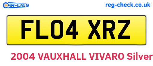 FL04XRZ are the vehicle registration plates.