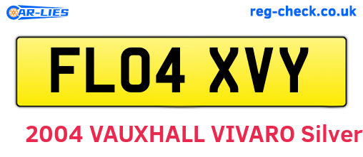 FL04XVY are the vehicle registration plates.