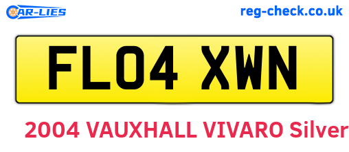 FL04XWN are the vehicle registration plates.
