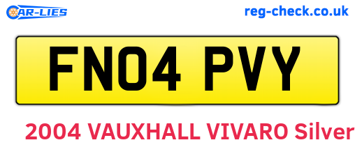 FN04PVY are the vehicle registration plates.