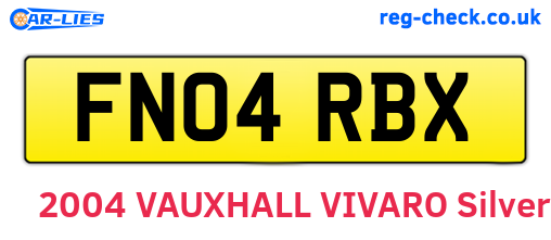FN04RBX are the vehicle registration plates.