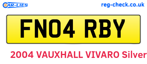 FN04RBY are the vehicle registration plates.