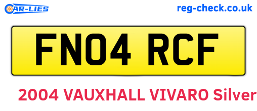 FN04RCF are the vehicle registration plates.