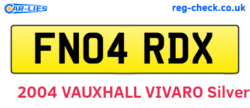 FN04RDX are the vehicle registration plates.