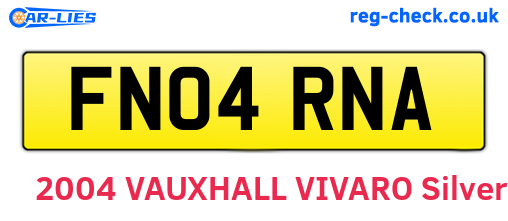 FN04RNA are the vehicle registration plates.