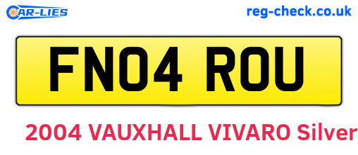 FN04ROU are the vehicle registration plates.