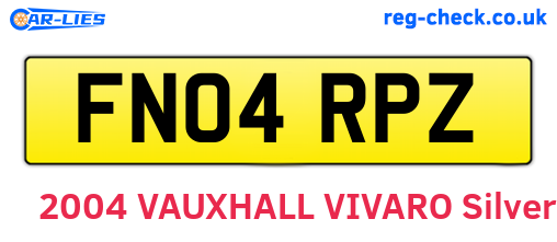 FN04RPZ are the vehicle registration plates.