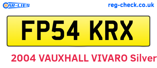 FP54KRX are the vehicle registration plates.
