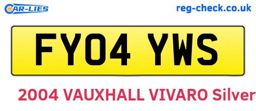 FY04YWS are the vehicle registration plates.