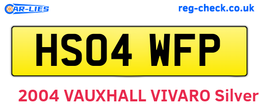 HS04WFP are the vehicle registration plates.