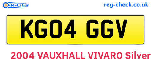 KG04GGV are the vehicle registration plates.