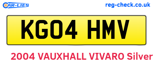 KG04HMV are the vehicle registration plates.