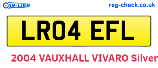 LR04EFL are the vehicle registration plates.