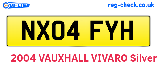NX04FYH are the vehicle registration plates.