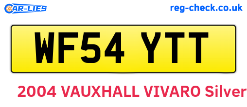 WF54YTT are the vehicle registration plates.