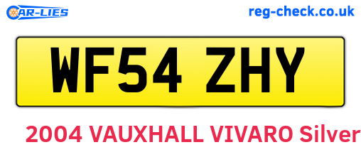 WF54ZHY are the vehicle registration plates.