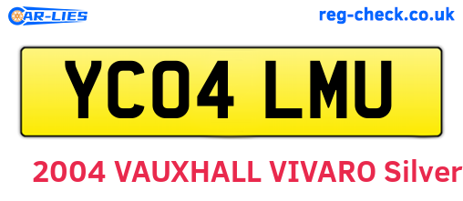 YC04LMU are the vehicle registration plates.